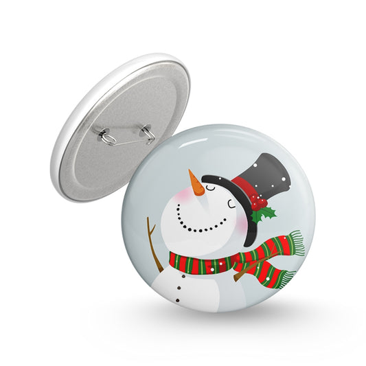 Snow man Pin-back Button Badge