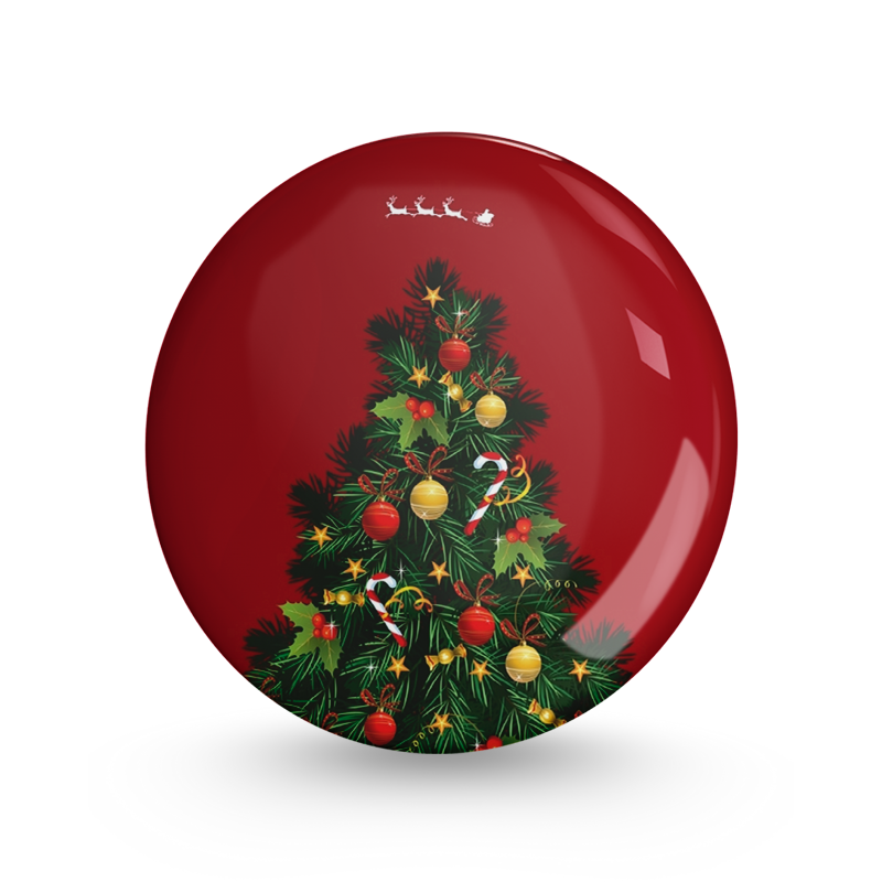 Christmas Tree Pin-back Button Badge