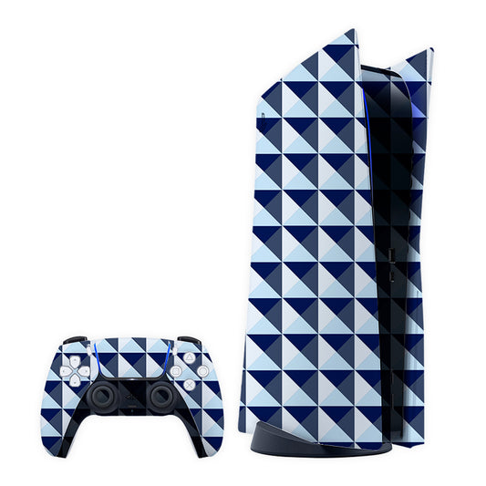 Blue Abstractive Prism Play Station Skin