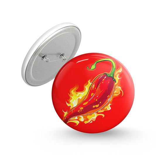 Red Chilli Pin-back Button Badge