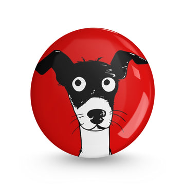 Crazy Dog Pin-back Button Badge