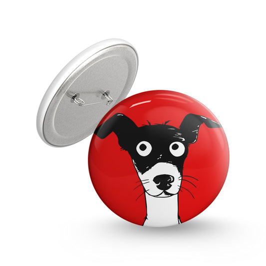 Crazy Dog Pin-back Button Badge