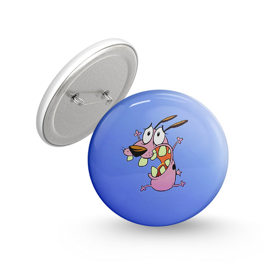 Courage Dog Pin-back Button Badge