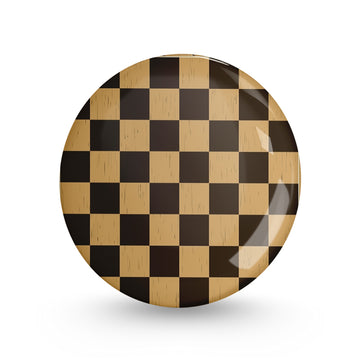 Checkerboard Pin-back Button Badge