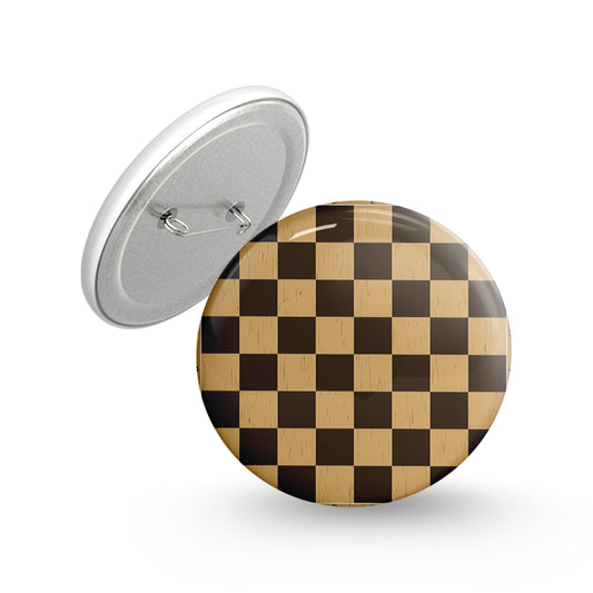 Checkerboard Pin-back Button Badge