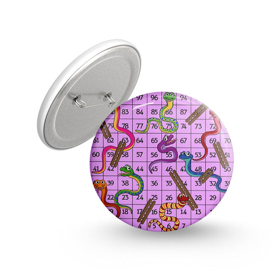 Snake & Ladder Pin-back Button Badge