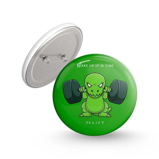 Dino lift Pin-back Button Badge