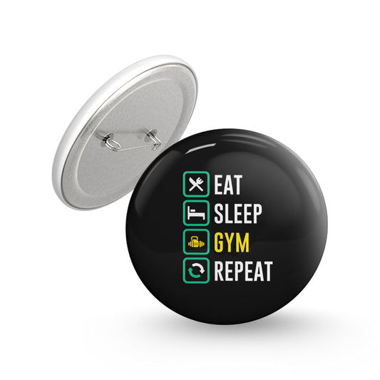 Gym Routine Pin-back Button Badge