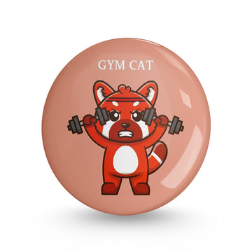 Gym Cat Pin-back Button Badge