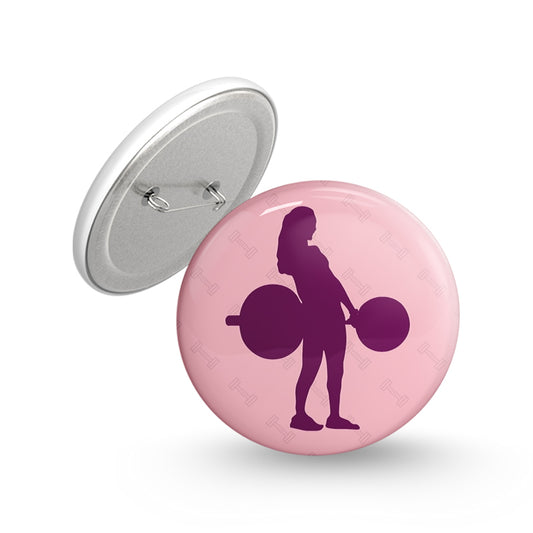 Weightlifting Pin-back Button Badge