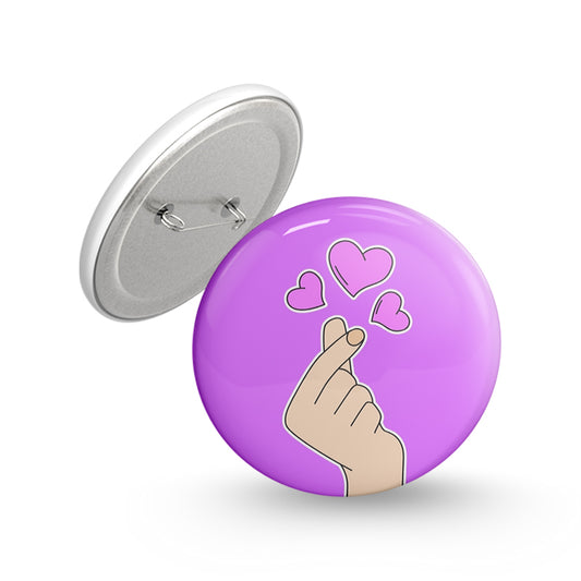 Purple Hearts Pin-back Button Badge