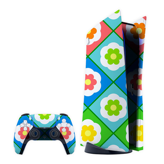 Happy Flowers Play Station Skin
