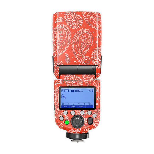Red Paisley Camera Flash Skin