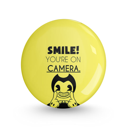 Smile You're on Camera Pin-back Button Badge