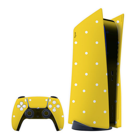 Yellow Polka Dots Play Station Skin