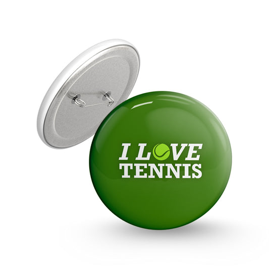 I Love Tennis Pin-back Button Badge