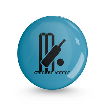 Cricket Addict Pin-back Button Badge