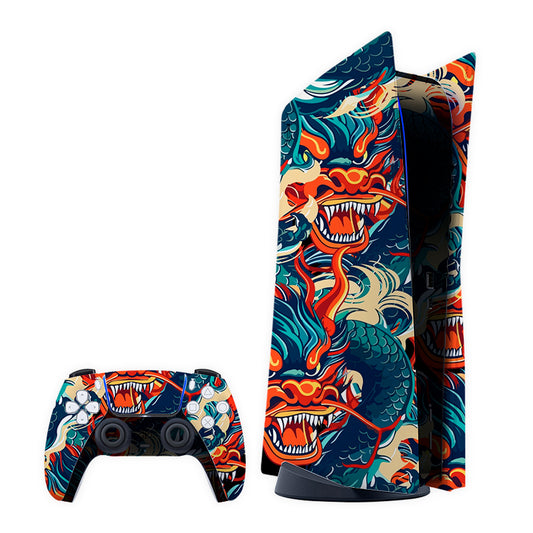 Duo dragon Heads Play Station Skin