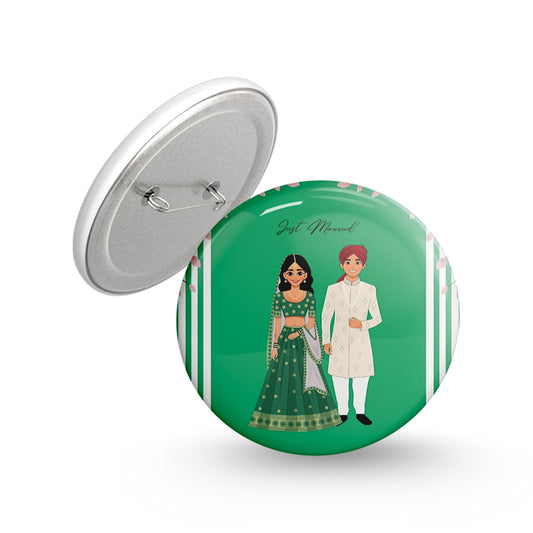 Just Married Pin-back Button Badge