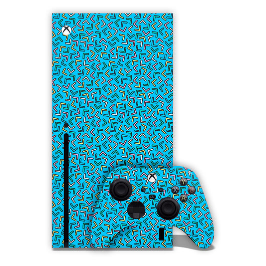 Blue Doodle Papers Xbox Skin