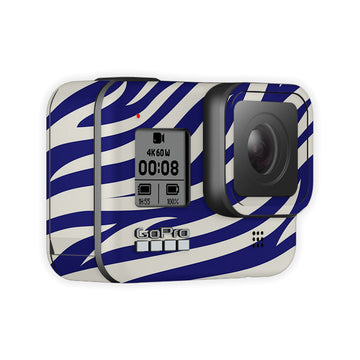 Blue Zebra Stripes Go Pro Skin