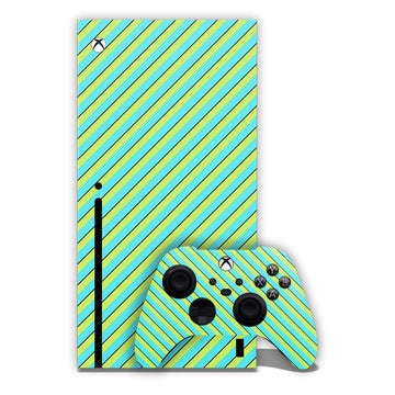 Aqua Blue Linear Stripes Xbox Skin