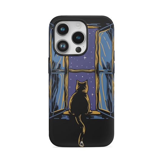Star Gazing Cat Flexible Soft Silicone Case