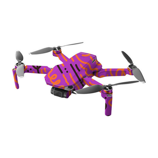 Purple Doodles Drone Skin