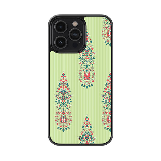 Mughal Paisley Saree Pattern Glossy Metal Phone Case