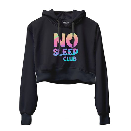 Insomniac Holographic Reflective Foil Crop Hoodie