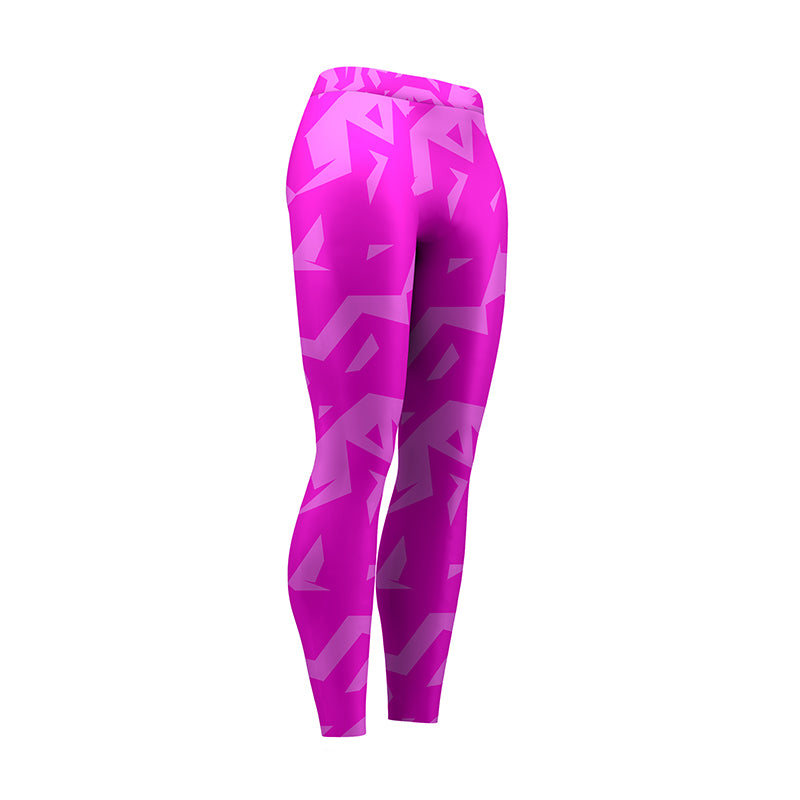 Abstract Pink High Waist Leggings