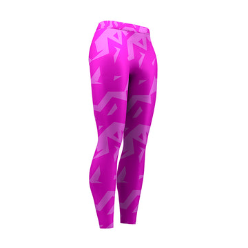 Abstract Pink High Waist Leggings