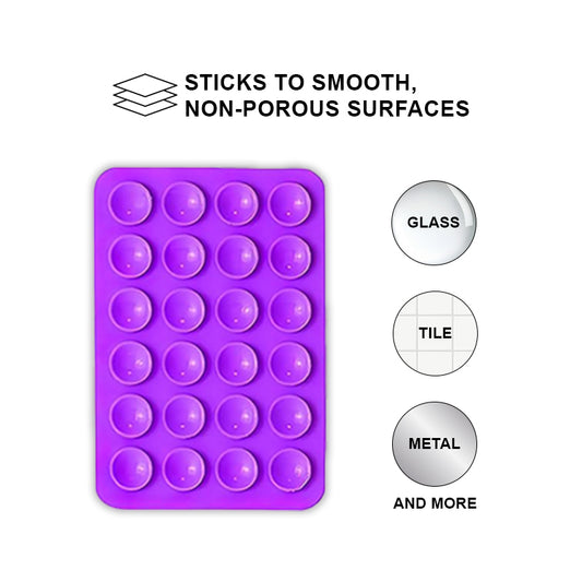 Purple Soft Silicone Suction Phone Sticky Grip