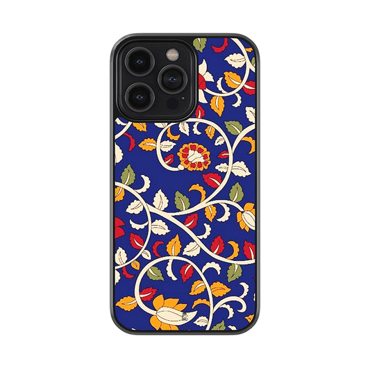 Blue Jamdani Saree Glossy Metal Phone Case