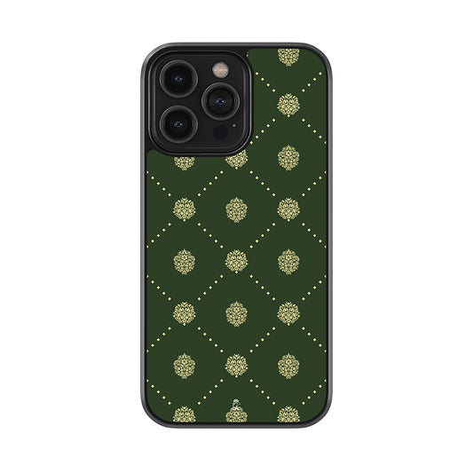 Ajrakh Saree Pattern Glossy Metal Phone Case