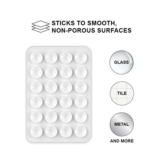 White Soft Silicone Suction Phone Sticky Grip