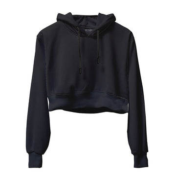 Raven Black Crop Hoodie