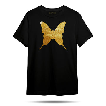 Butterfly Gold Reflective Foil Oversized T-Shirt