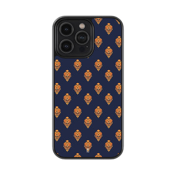 Floral Motif Glossy Metal Phone Case