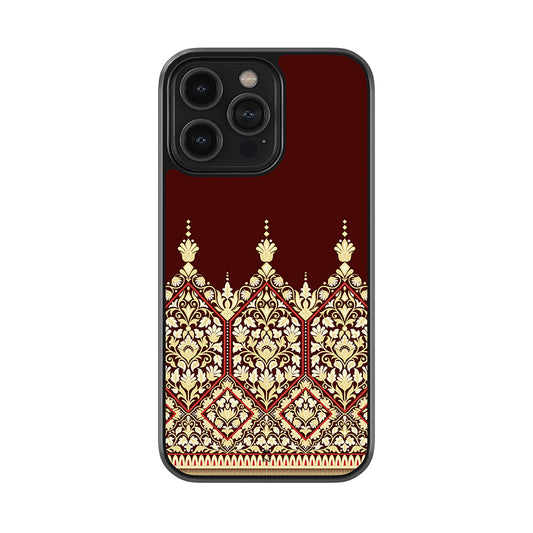 Seamless Zari Pattern Glossy Metal Phone Case