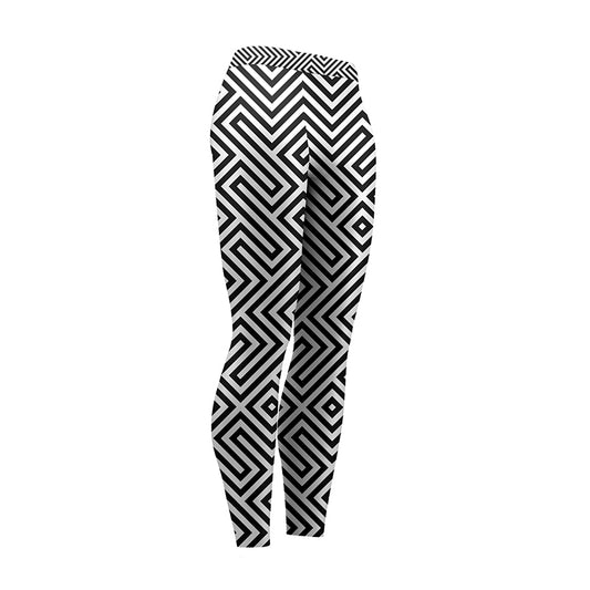 Maze Pattern High Waist Leggings