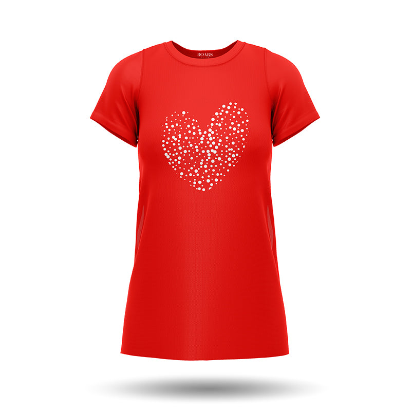 Sprinkle Red Hearts T-Shirt Dress