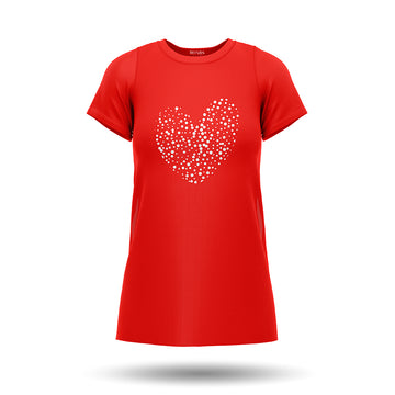 Sprinkle Red Hearts T-Shirt Dress