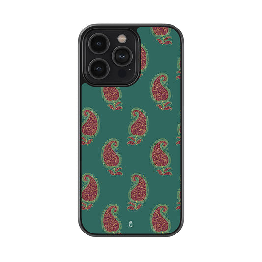 Kalamkari Paisley Prints Glossy Metal Phone Case
