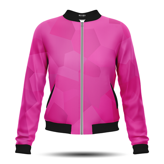 Fuchsia Mosaic Bomber Jacket