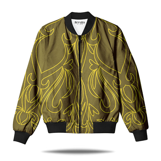 Floral Olive Men's Bomber Jacket